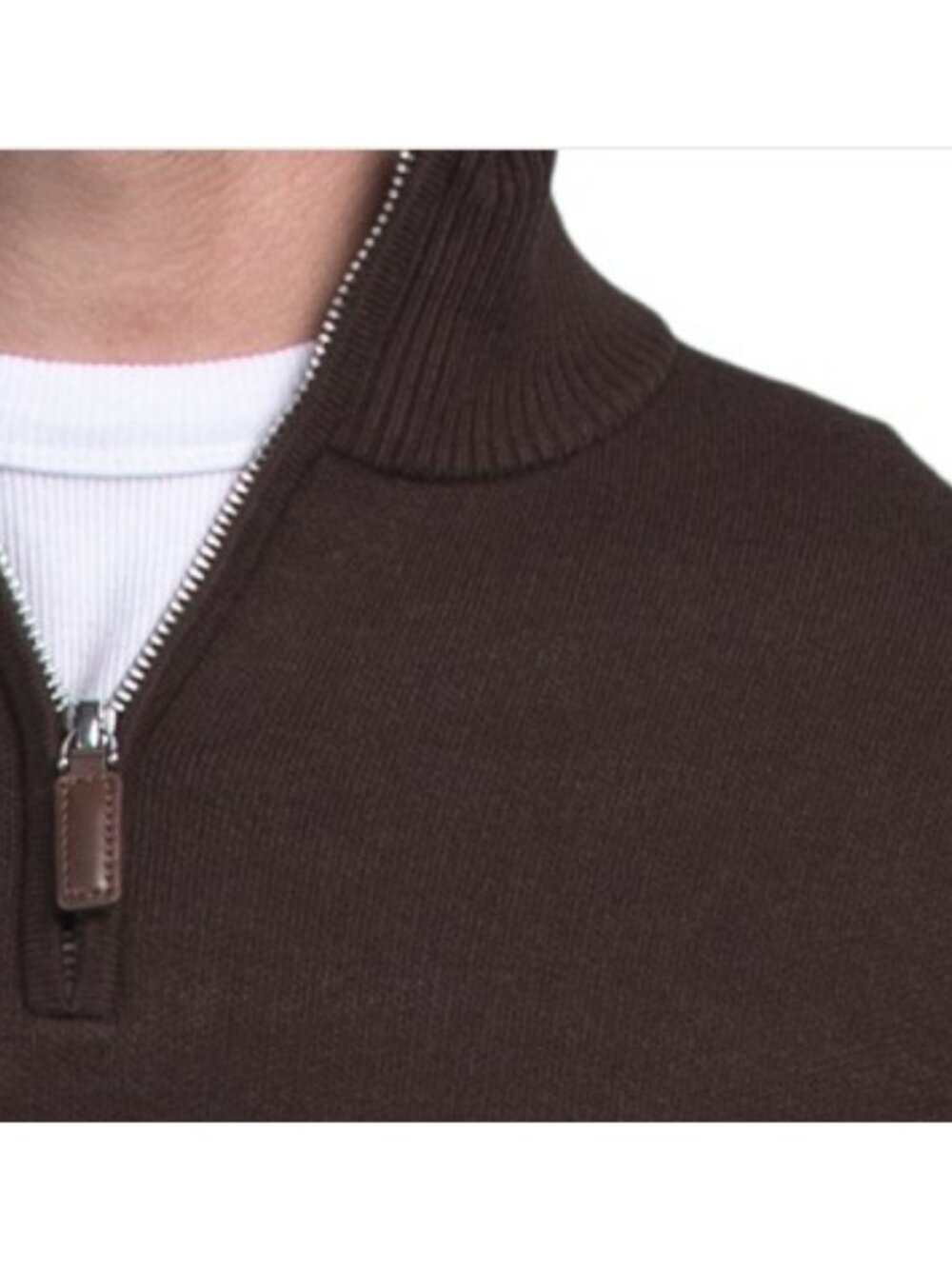 THOM AARON Double Knit Quarter Zip Sweater - Picture 2 of 3